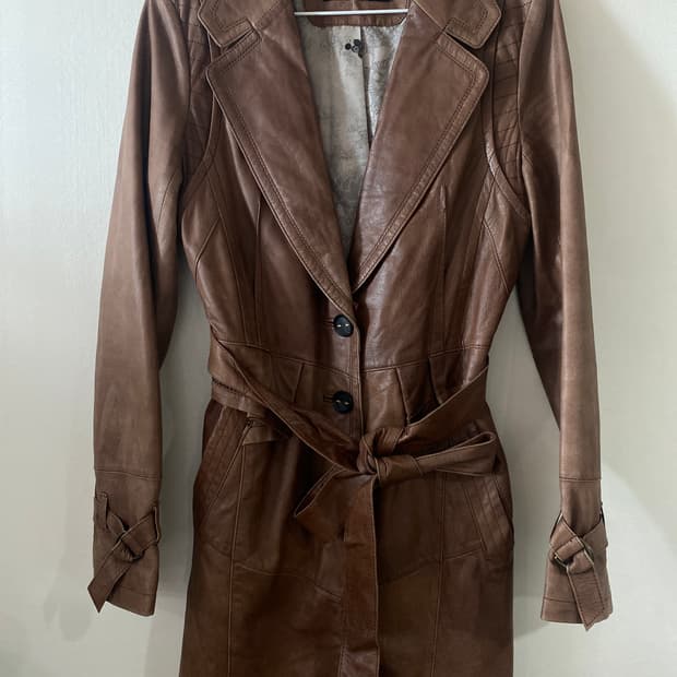 BNX 양가죽 트렌치 코트 M