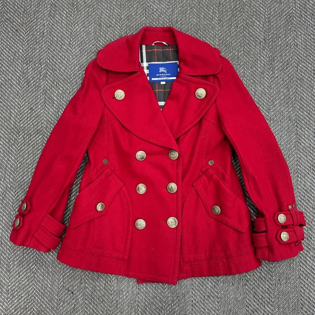 버버리 블루라벨 피코트 레드