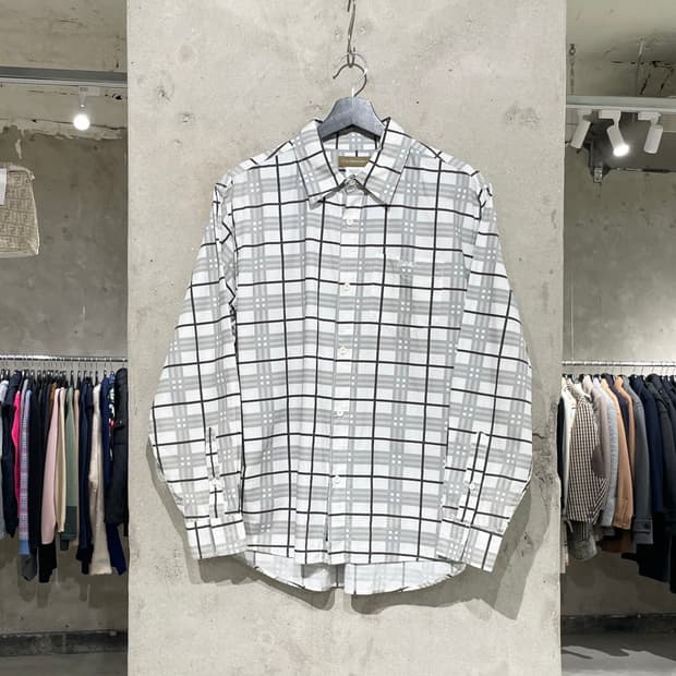 옥토퍼스 아미 로고 싱글 포켓 체크 코튼 셔츠