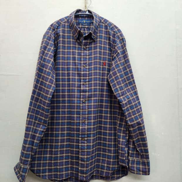 폴로랄프로렌 로고 체크 셔츠 M(XL)