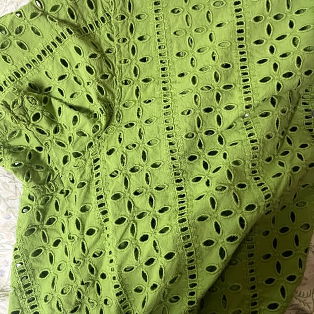 Obey 연두 망사 가디건