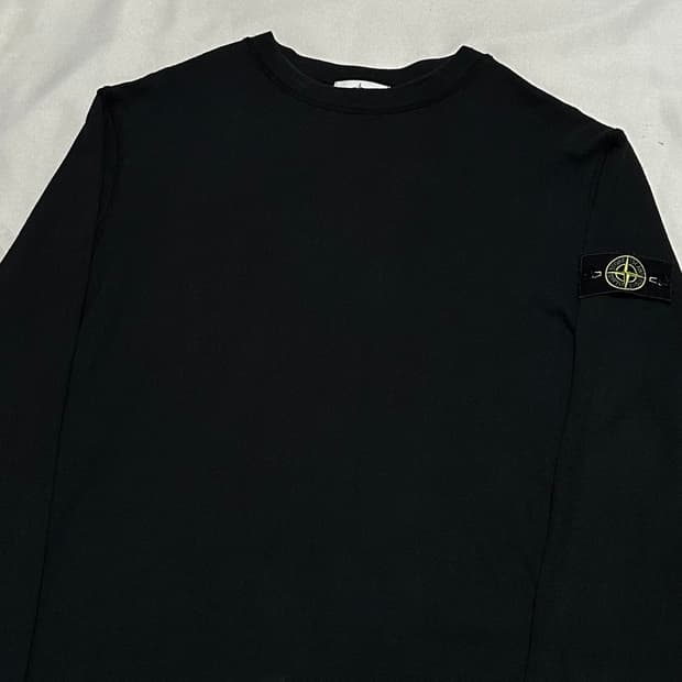 2XL 구형 스톤아일랜드 블랙 롱슬리브