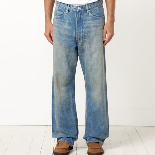 오라리 AURALEE 셀비지 워싱 데님팬츠