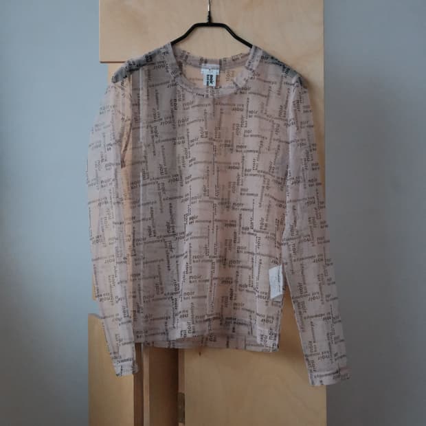 noir kei ninomiya Logo Mesh Sheer Top