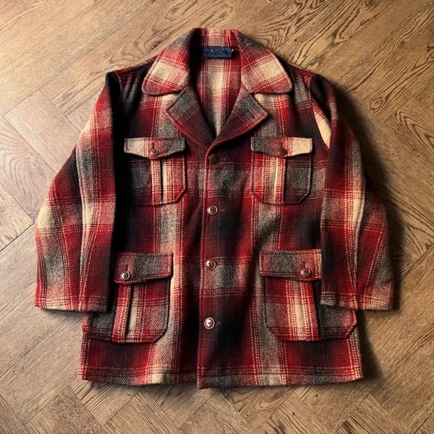 [M]랄프 랄프로렌 레드 타탄체크 울 자켓
