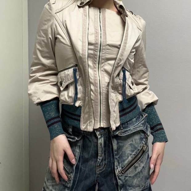 빈티지 y2k 와투케 투웨이 집업 자켓