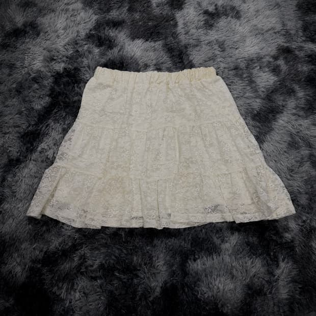 아이보리 레이스 캉캉 스커트