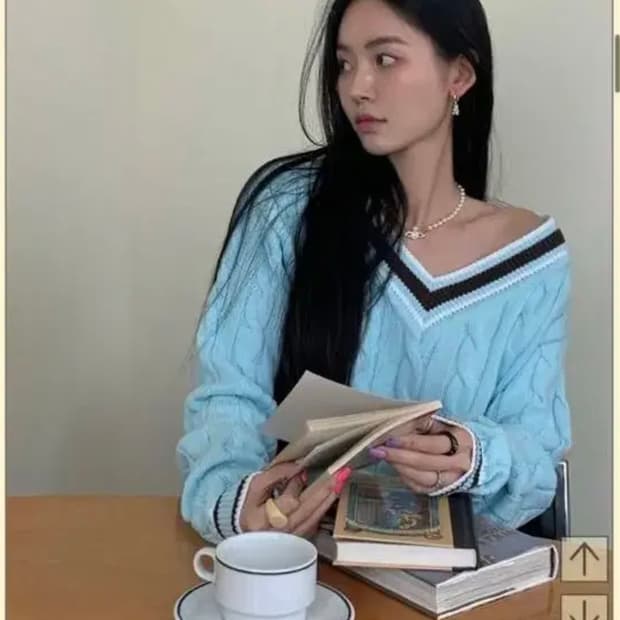 페일제이드 프레피 니트 🩵 preppy knit 스카이블루