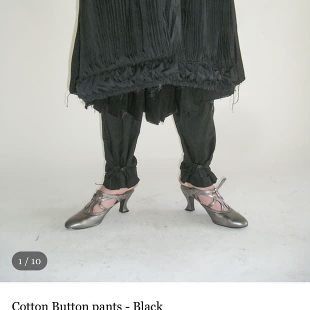eonts cotton button pants black