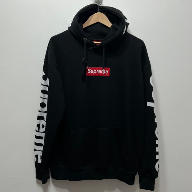 슈프림 후드티 블랙 XL