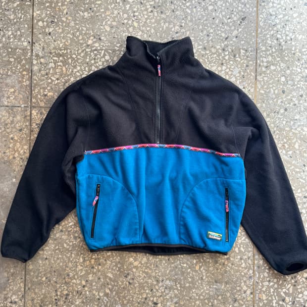 80s 엘엘빈 마운틴로고 리버서블 플리스 하프집업(O11)