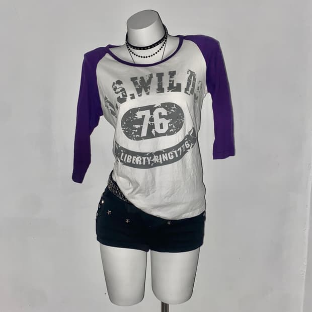 U.S. WILDS y2k punk Raglan T-shir
