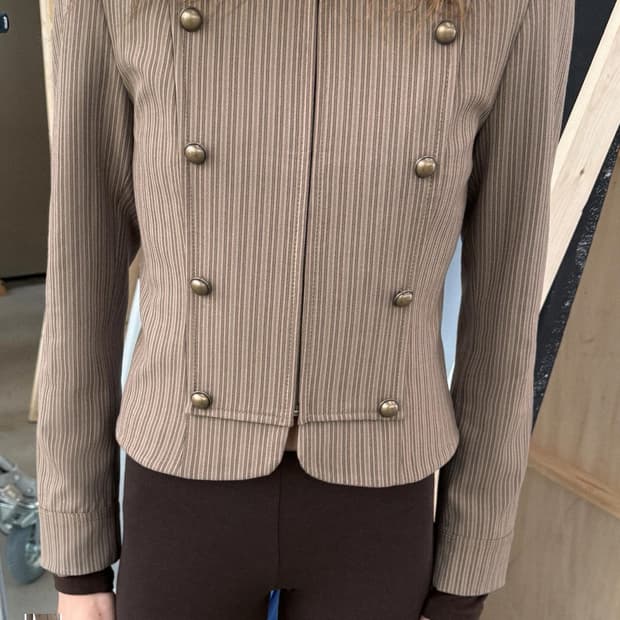 자라 스트라이프 타이트핏 블레이저 나폴레옹 자켓 zara