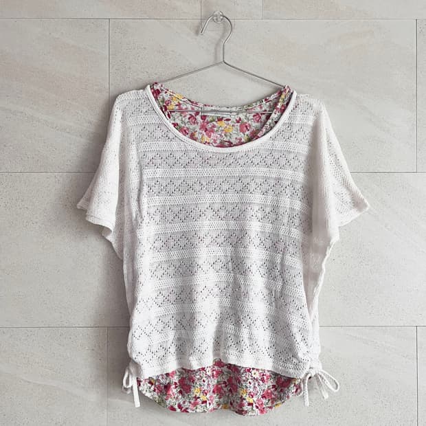 Flower Sleeveless Layered Knit 