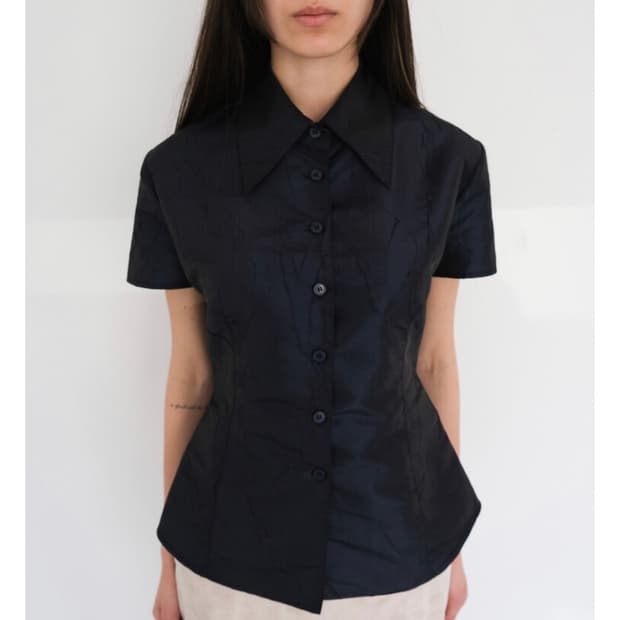 havebin Lustre Vein Shirt / Navy