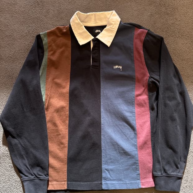 스투시 버트 스트라이프 럭비 처분 