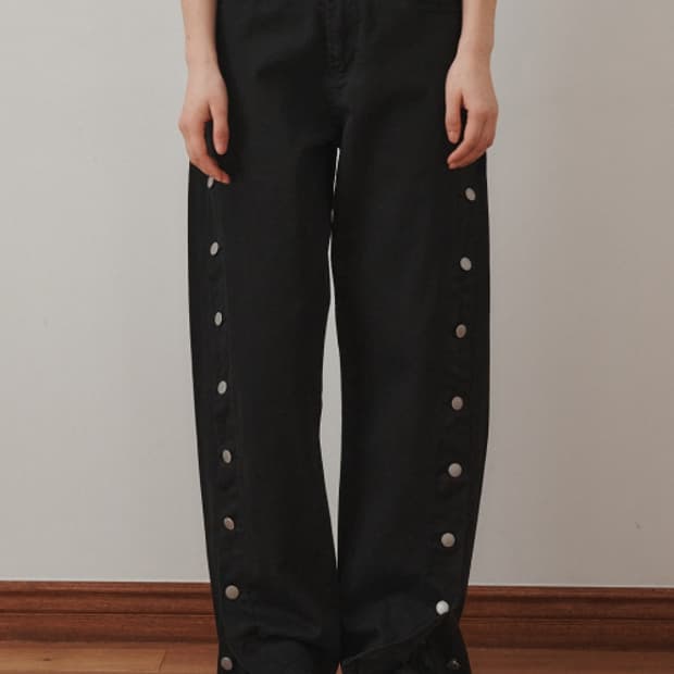 플리즈프로젝트 사이즈 커브드 버튼 팬츠