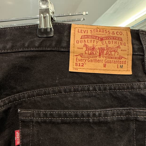 리바이스 512 흑청 36/32 지퍼플라이