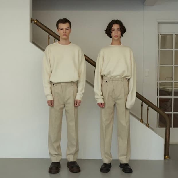 [S] STU 20FW 투턱 루즈핏 슬랙스 아이보리
