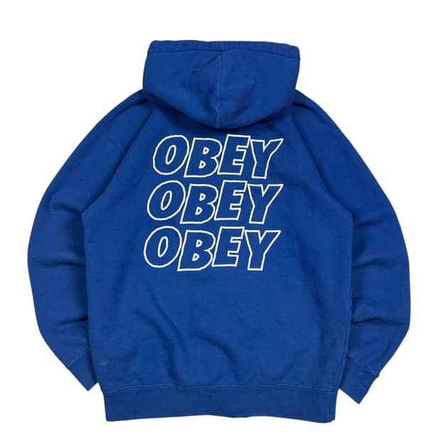 오베이 블루 후드집업