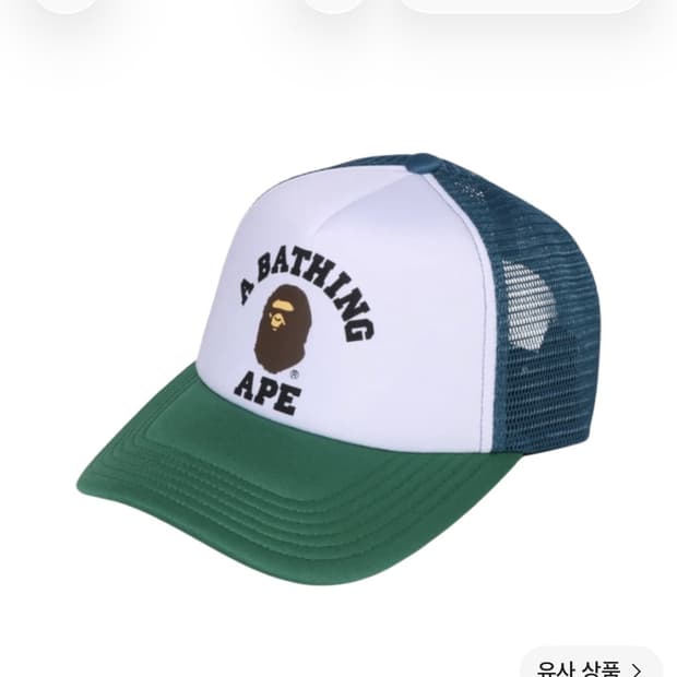 베이프 컬리지 메쉬 캡 블루