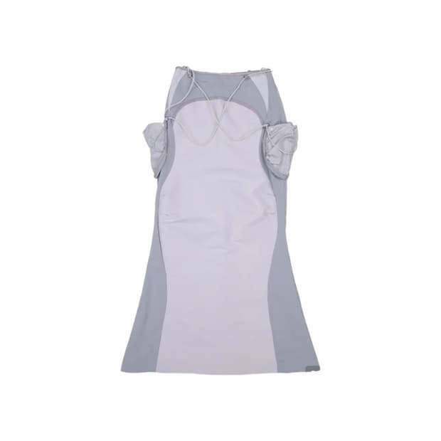 오호스 그레이 롱스커트