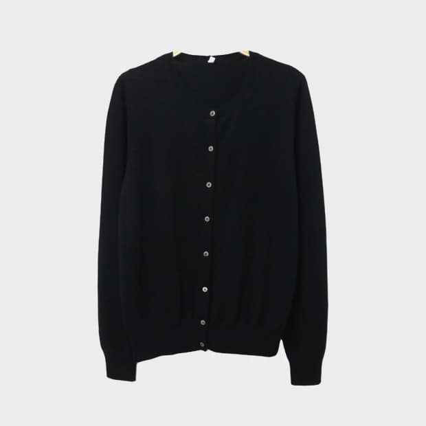 캐시미어 자개 단추 가디건 64605