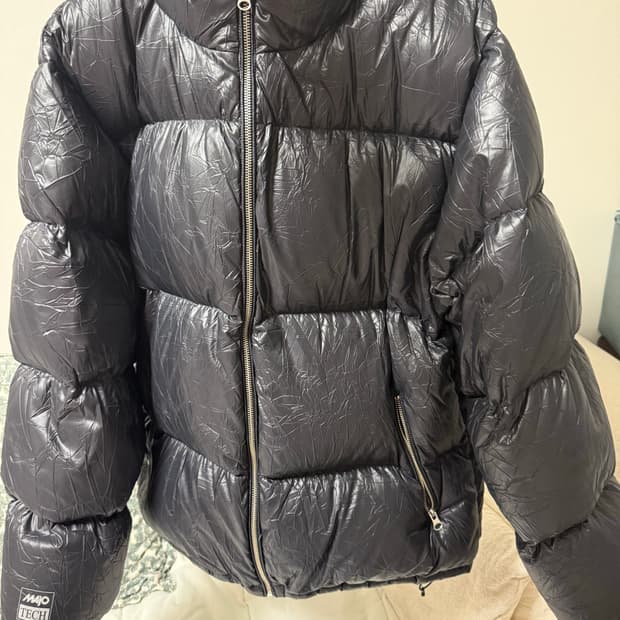 스투시 stussy 링클 나일론 푸퍼 패딩 블랙 L