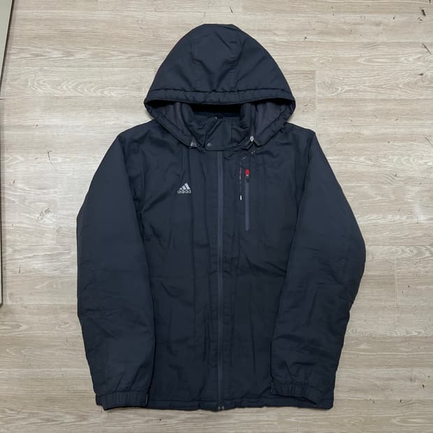 아디다스 포모션 후드 겨울용 기모 바람막이 점퍼 [블랙] L/100