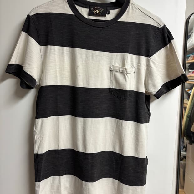 [S] RRL 스트라이프 티셔츠 블랙/화이트