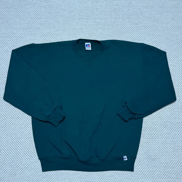 (XL) 90s 빈티지 러셀 애슬레틱 그린 맨투맨