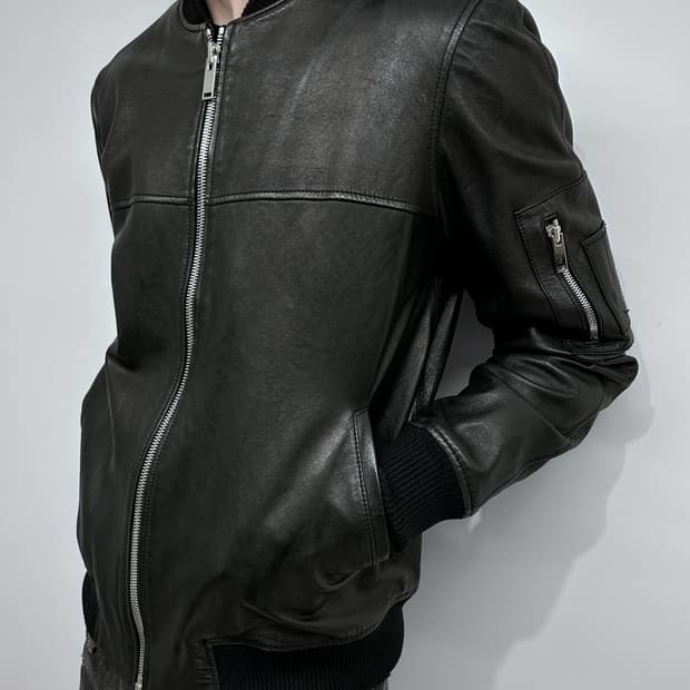 이탈리안 싱글 봄버 램스킨 자켓