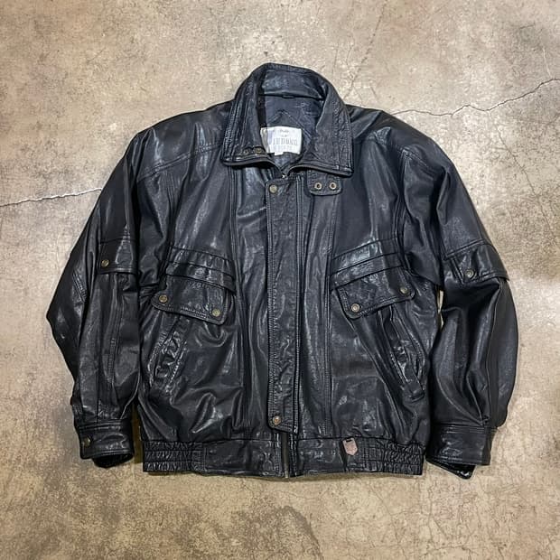 Jiudong 멀티 포켓 소가죽 레더 재킷(B5087)