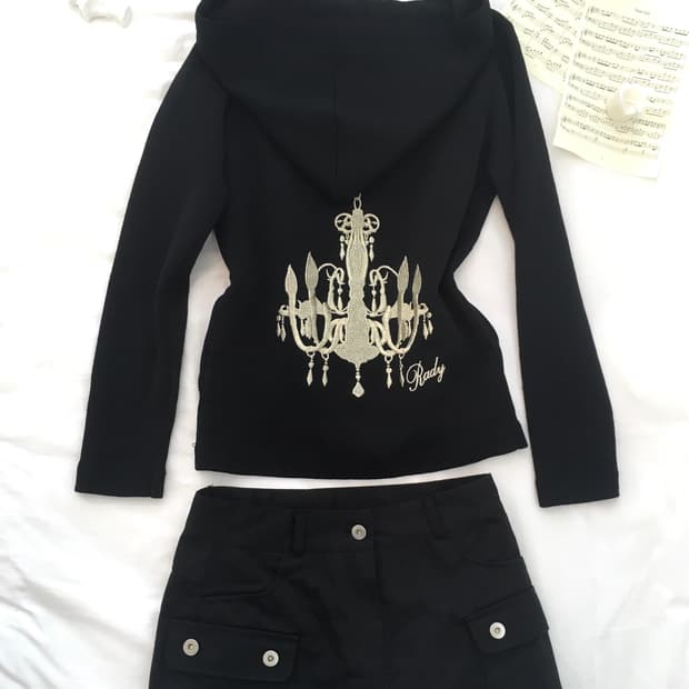 jpn vintage dark punk handwork hood zipu