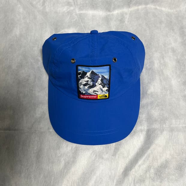 슈프림 x 노스페이스 설산 마운틴 6패널 캡 로얄 블루