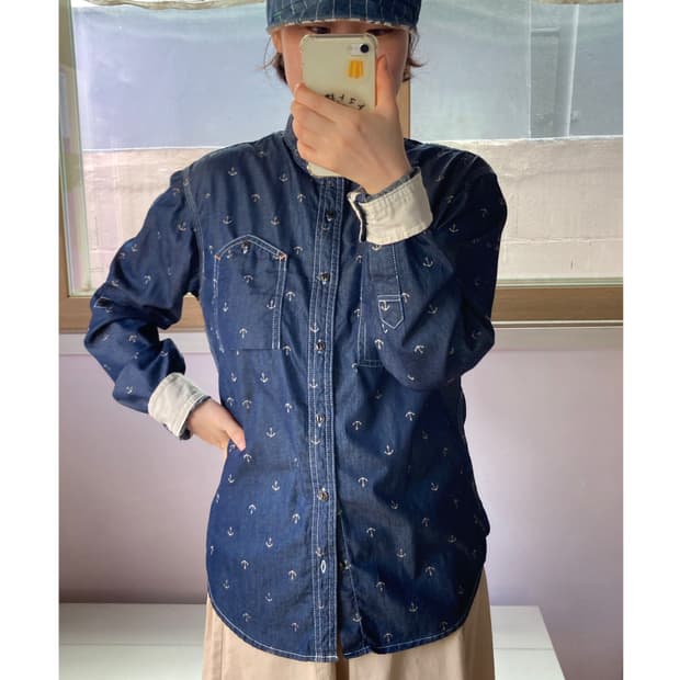 앵커패턴 빈티지셔츠