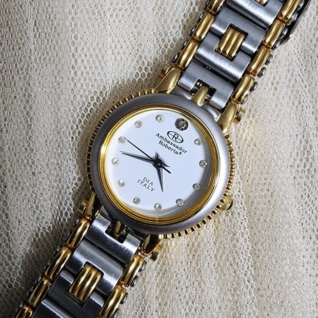 앰버서더 로베르타  골드 콤비 여성시계