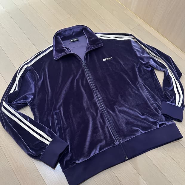 널디 벨벳 져지 트랙자켓 퍼플 보라 L