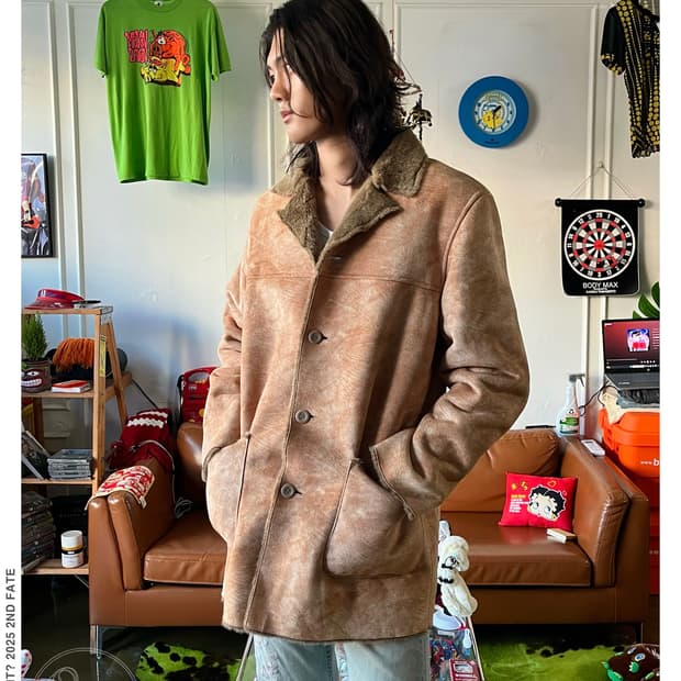 90-00s LOUIS CHAVLON Faux Lather Fur JK