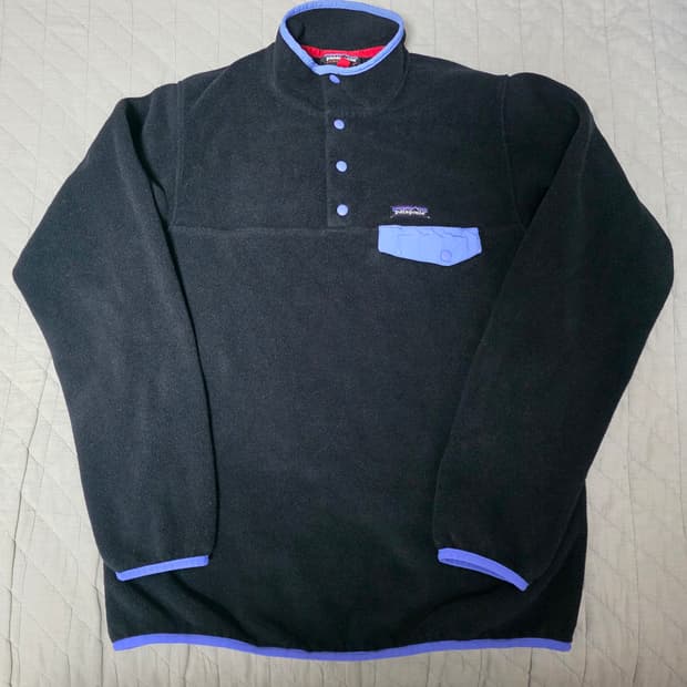 [W/L] 빈티지 파타고니아 신칠라 플리스 스냅 풀오버 블랙