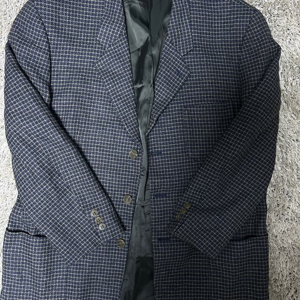 앙고라 혼방 체크 울 블레이저 사이즈 105