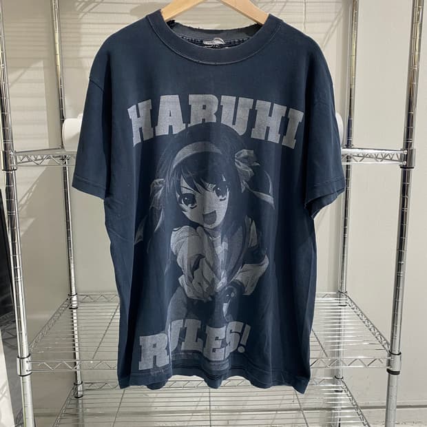 코스파 스즈미야 하루히 00s 빈티지 애니메이션 티셔츠