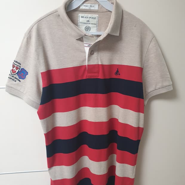 [여성] 빈폴 정품 옥스포드 콜라보 스트라이프 카라티 100