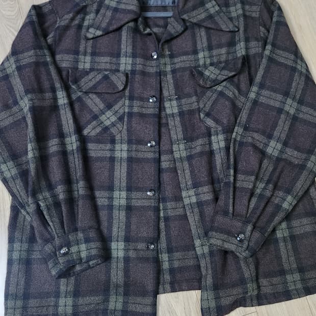 캐피탈 KAPITAL 울 체크 랭글 컬러 보드 셔츠