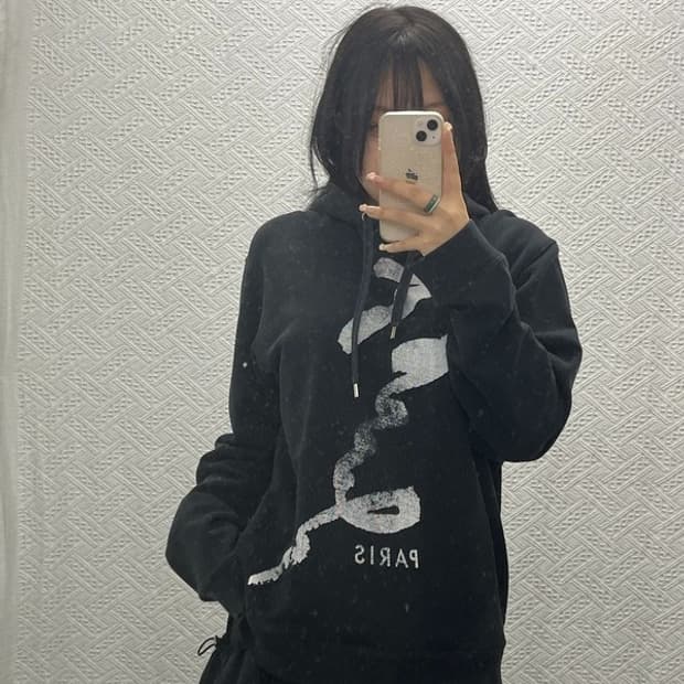 겐조 스트릿 빈티지 레터링 빅로고 후드티 L C06461