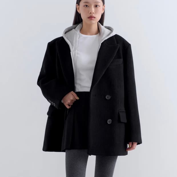 무신사 스탠다드 우먼 더블 블레이저 코트 (블랙)