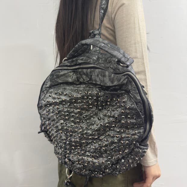 silver cubic backpack
