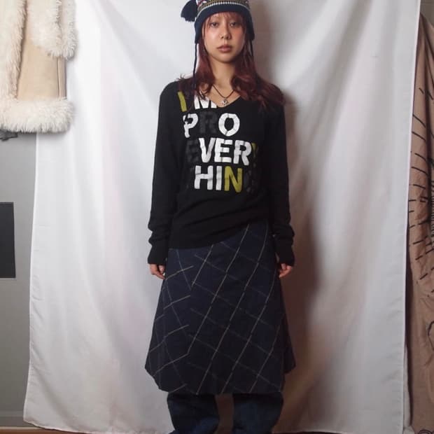 KUMIKYOKU 쿠미코큐 체크 플리츠 스커트