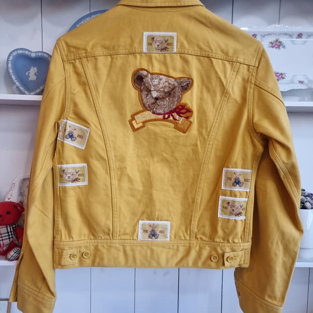 핑크하우스 곰돌이 자켓 머스타드 컬러