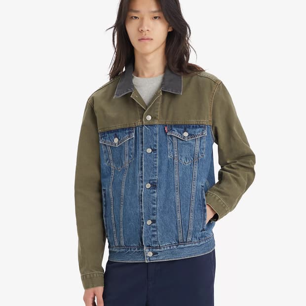 [M] 리바이스 컬러 블록 데님 트러커 자켓 새상품